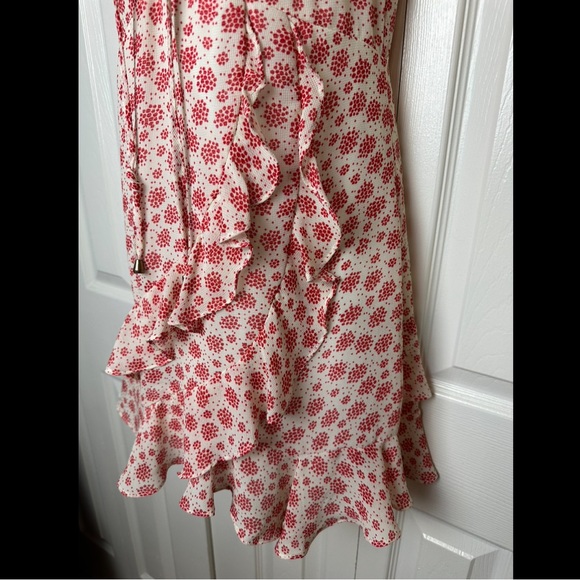 New PRINCESS POLY Desert Duck Mini Dress Red White Dainty Floral Ruffles Sun - Picture 6 of 13